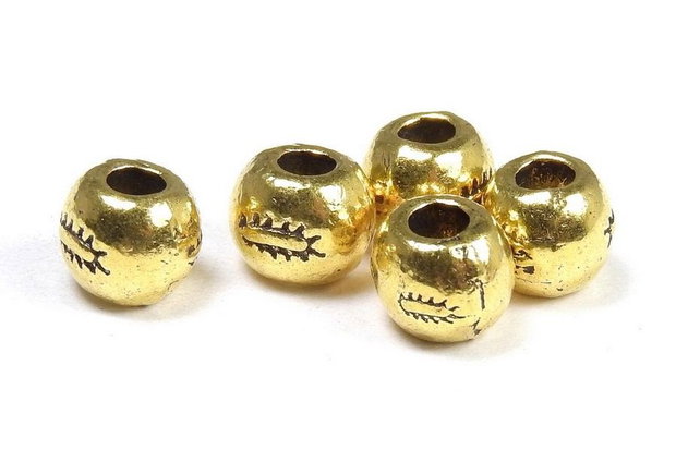 Margele din metal, auriu antichizat, 6~7 mm