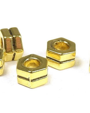 Margele din metal, auriu antichizat, 6x7 mm