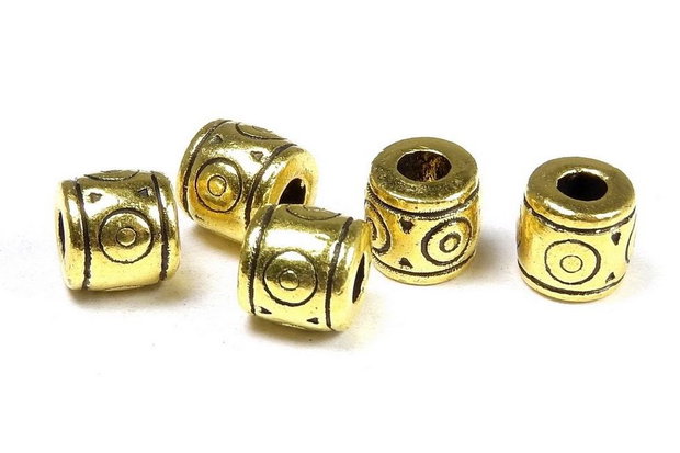 Margele din metal, auriu antichizat, 6x6.5 mm