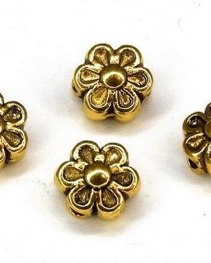 Margele din metal, auriu antichizat, 6.5x4.5 mm