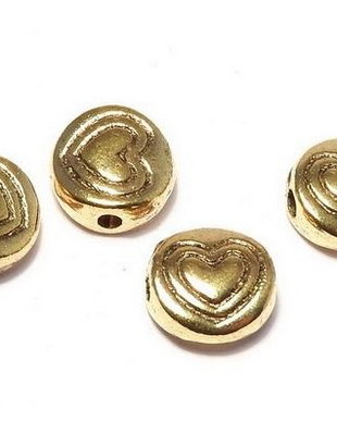 Margele din metal, auriu antichizat, 6.5x3 mm