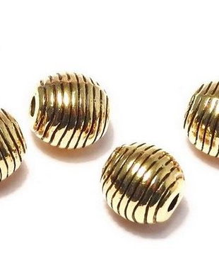 Margele din metal, auriu antichizat, 6 mm