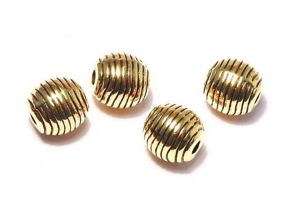 Margele din metal, auriu antichizat, 6 mm