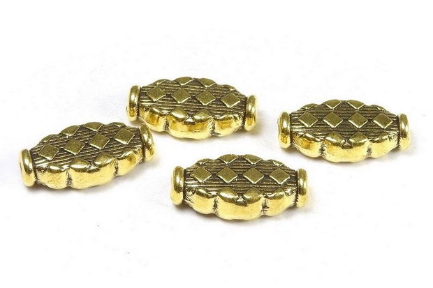 Margele din metal, auriu antichizat, 17x9 mm