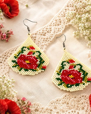 Cercei cu floare