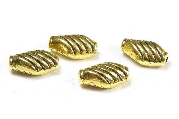 Margele din metal, auriu antichizat, 10x6 mm