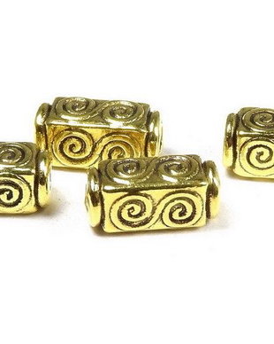 Margele din metal, auriu antichizat, 10.5x5 mm
