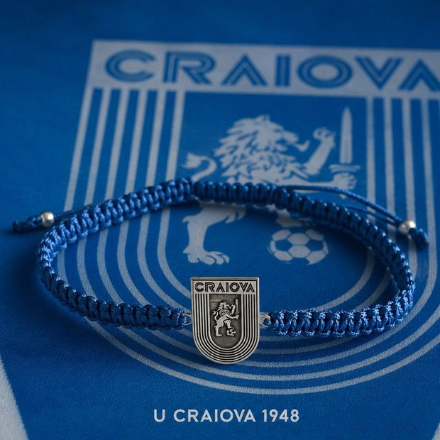 Bratara reglabila simbol Echipa preferata CS Universitatea Craiova  Argint 925