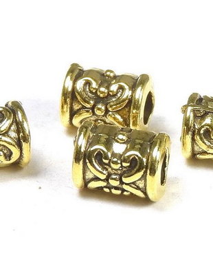 Margele din metal, auriu antichizat, 7x5 mm