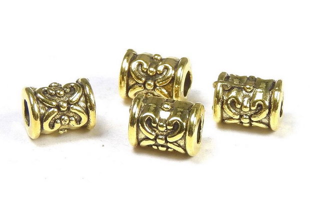 Margele din metal, auriu antichizat, 7x5 mm