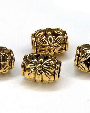 Margele din metal, auriu antichizat, 11x10 mm