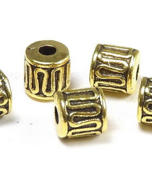 Margele din metal, auriu antichizat, 8x6 mm