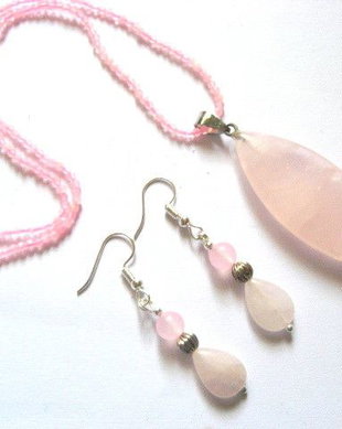 Set bijuterii  cuart roz  52562