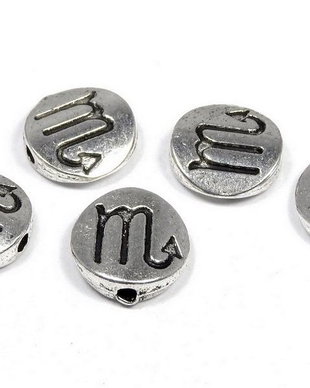 Margele din metal, argintiu antichizat, fecioara, 10x3 mm