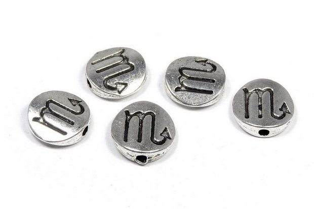 Margele din metal, argintiu antichizat, fecioara, 10x3 mm
