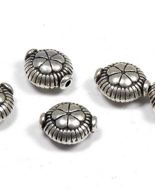 Margele din metal, argintiu antichizat, 9x8 mm