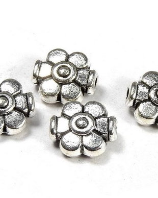 Margele din metal, argintiu antichizat, 9x8 mm