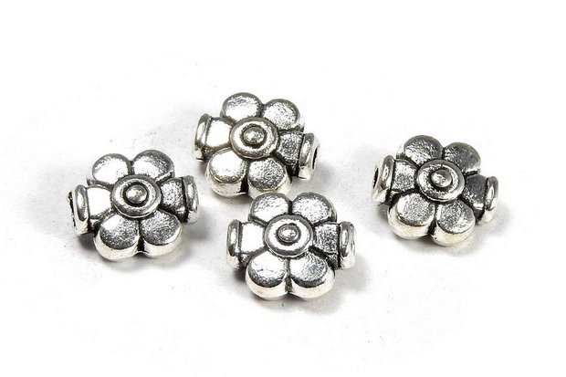 Margele din metal, argintiu antichizat, 9x8 mm