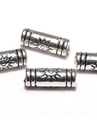 Margele din metal, argintiu antichizat, 9.5x3.5 mm