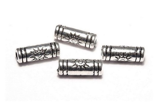Margele din metal, argintiu antichizat, 9.5x3.5 mm