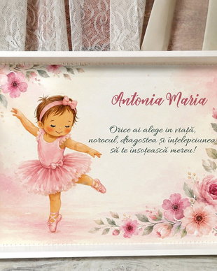 Tava personalizata pentru taiere mot / turta - tema balerina