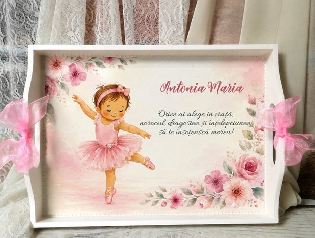 Tava personalizata pentru taiere mot / turta - tema balerina