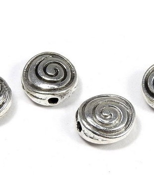 Margele din metal, argintiu antichizat, 8x4 mm