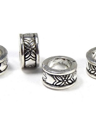 Margele din metal, argintiu antichizat, 8x4 mm