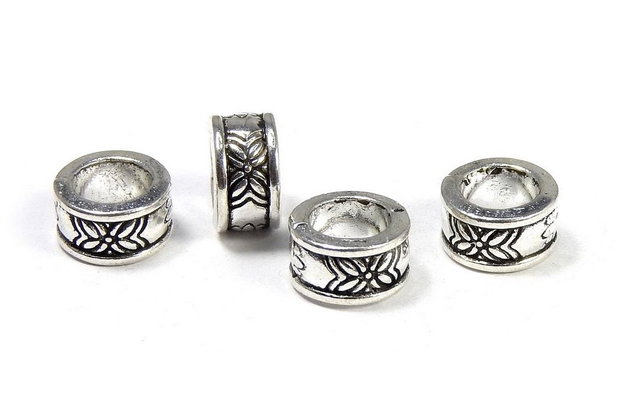 Margele din metal, argintiu antichizat, 8x4 mm