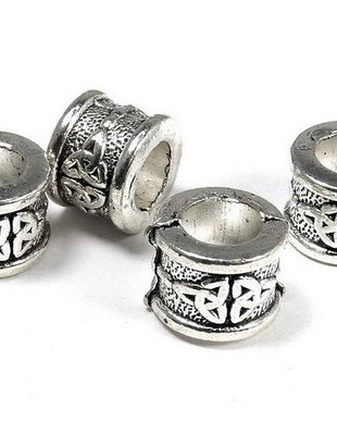 Margele din metal, argintiu antichizat, 8.2x10.7 mm