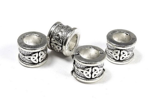 Margele din metal, argintiu antichizat, 8.2x10.7 mm