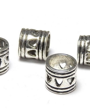 Margele din metal, argintiu antichizat, 7x6 mm