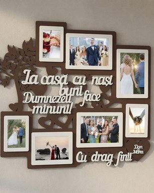 Tablou foto cu 7 poze,Pentru Nasii de nunta sau botez