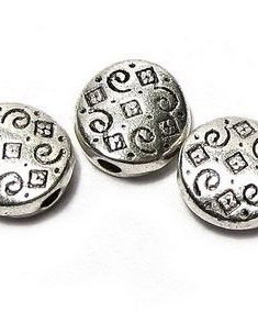 Margele din metal, argintiu antichizat, 7x3 mm