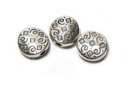 Margele din metal, argintiu antichizat, 7x3 mm