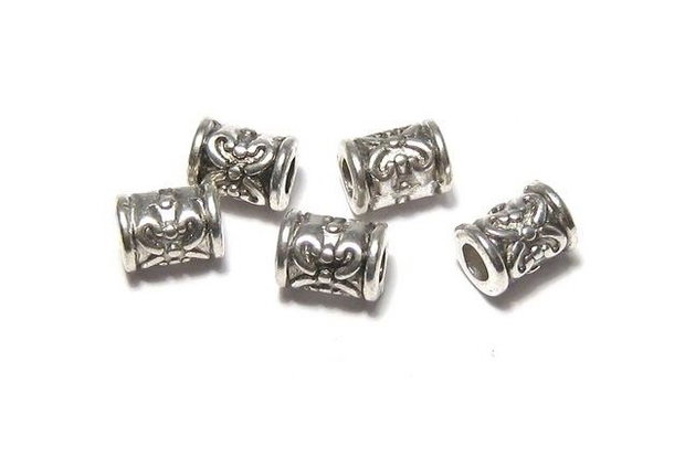 Margele din metal, argintiu antichizat, 7x5 mm