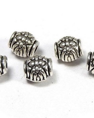 Margele din metal, argintiu antichizat, 6x6 mm