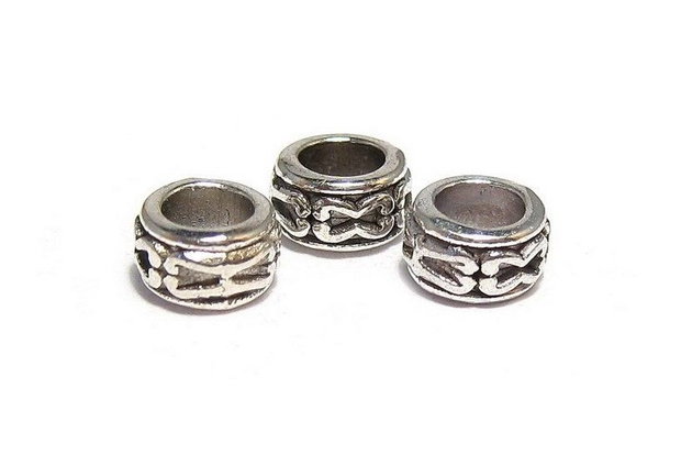 Distantier metalic, argintiu antichizat, 6x3 mm