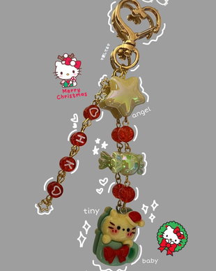 Breloc handmade Christmas Hello Kitty