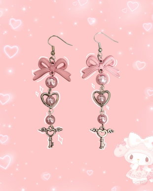 Cercei handmade Pink Coquette