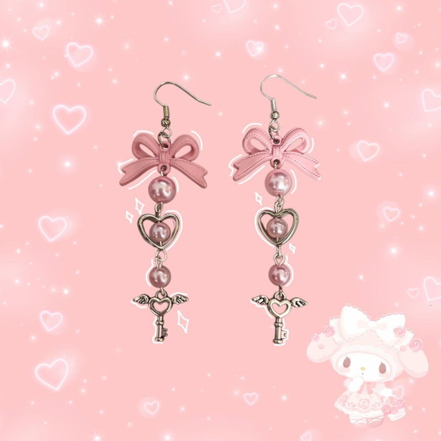Cercei handmade Pink Coquette