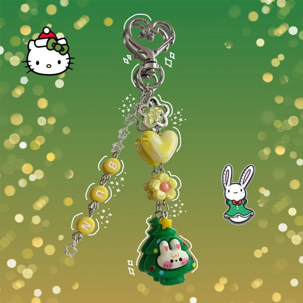 Breloc handmade Christmas Bunny