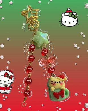 Breloc handmade Christmas Hello Kitty