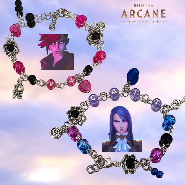 Bratari handmade din Arcane cu Caitlyn si Vi
