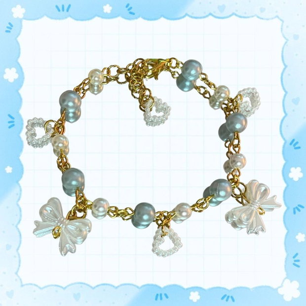 Bratara handmade Pearl Sky
