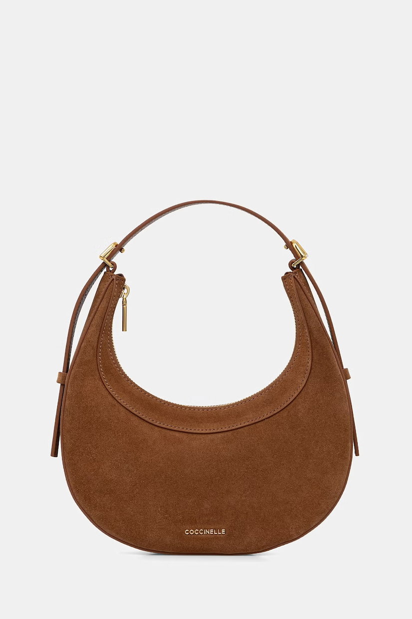 Coccinelle geantă crossbody pentru femei din piele întoarsă