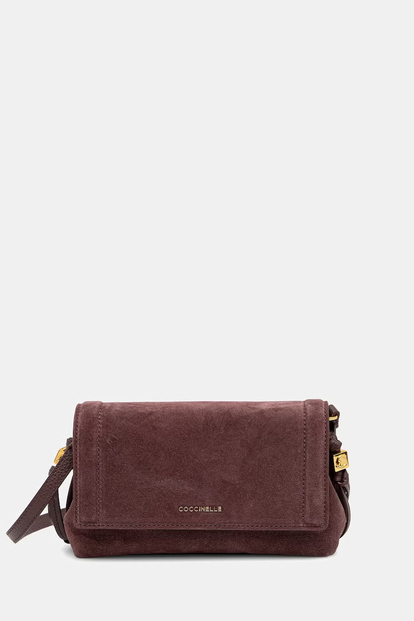 Coccinelle geantă crossbody pentru femei din piele întoarsă
