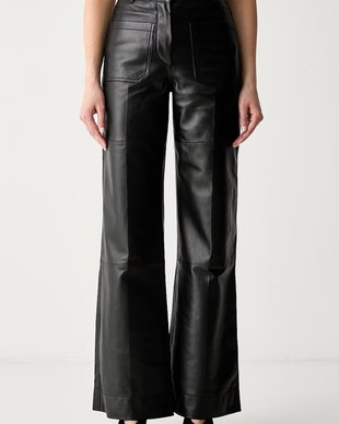 Victoria Beckham pantaloni pentru femei din piele Alina