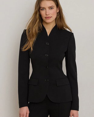 Lauren Ralph Lauren sacou cu un singur rând de nasturi pentru femei cu lână