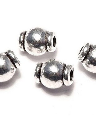 Margele din metal, argintiu antichizat, 6.5x5 mm